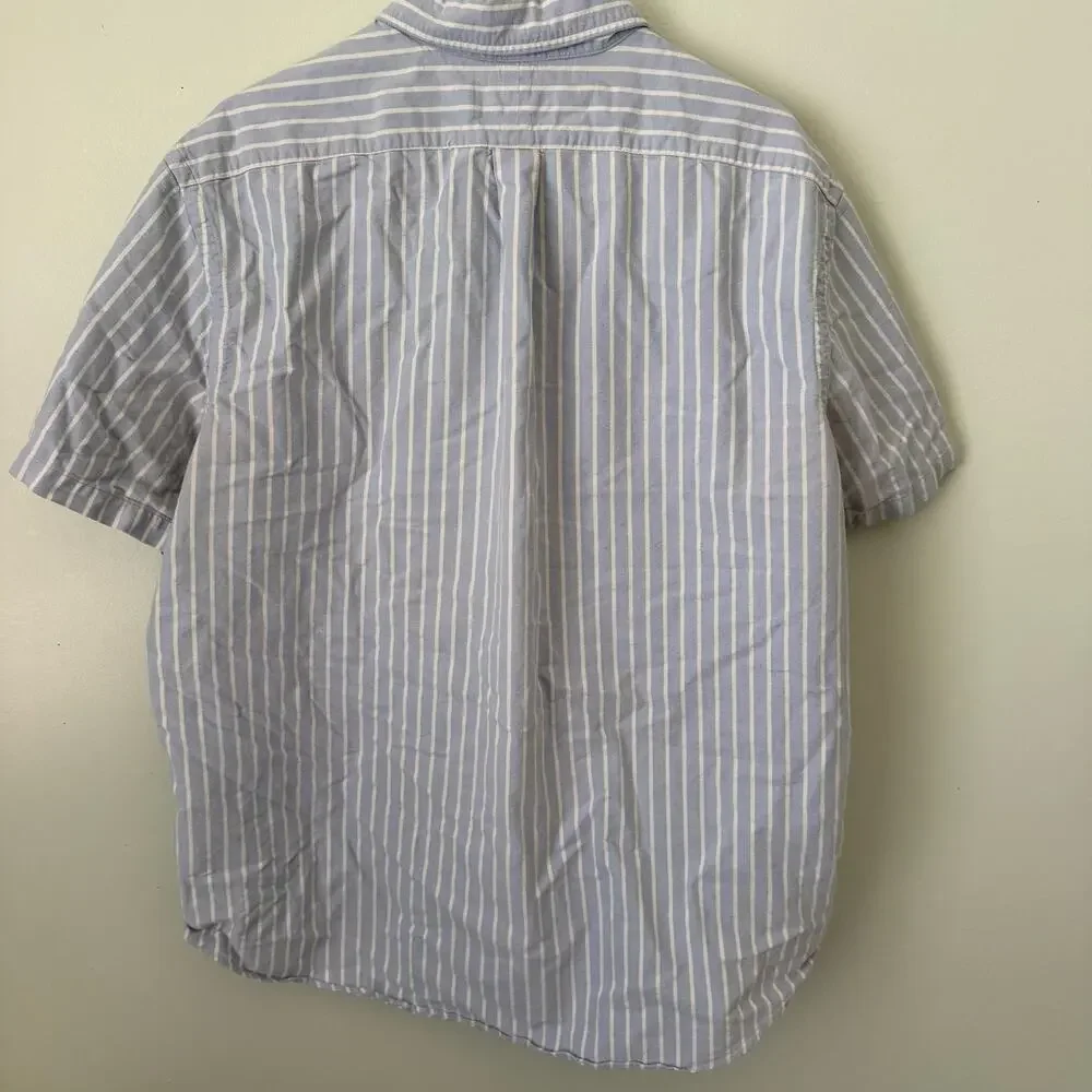 Ralph Lauren | FLAWED Blue/White Stripe Cotton Polo Casual Shirt Size XXL